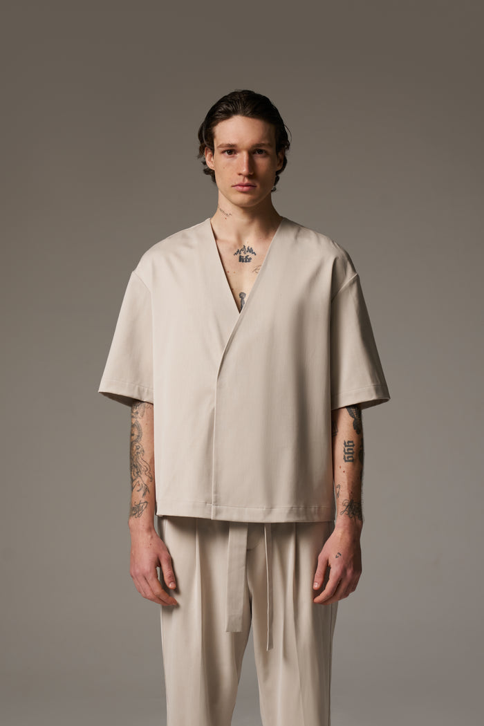 SMART WOVEN SHIRT - STONE