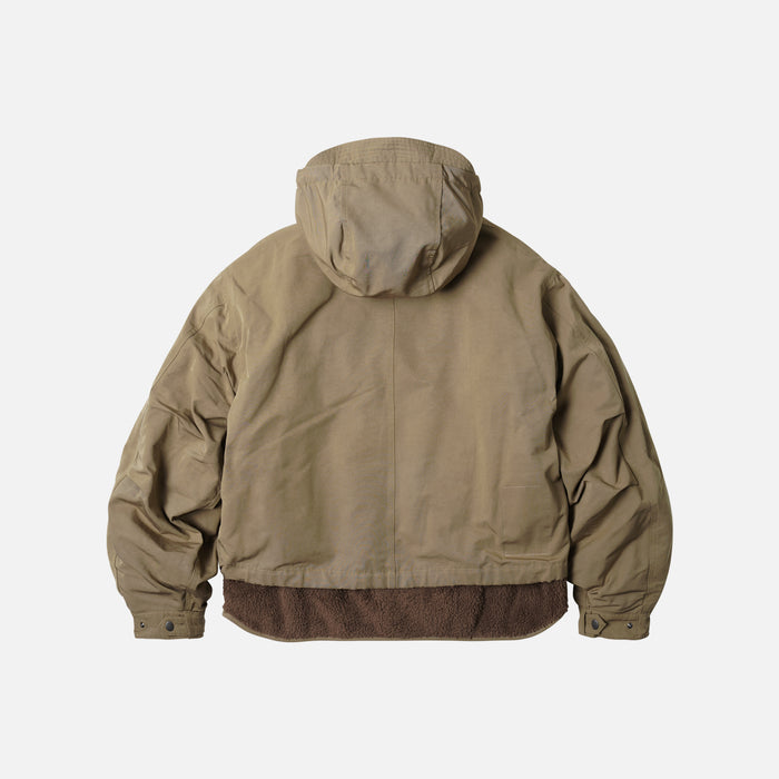 SMOCK HOODED 2 IN 1 PARKA JACKET - TAN
