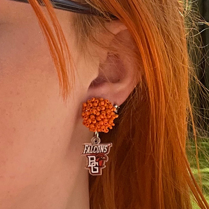Spirit Falcons Peekaboo Pom Pom Earrings