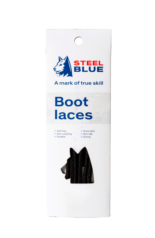 Steel Blue Laces 160cm Black (Pack of 10) A-000066