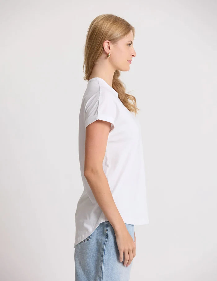 STELLA & GEMMA T SHIRT SOHO CUFF WHITE