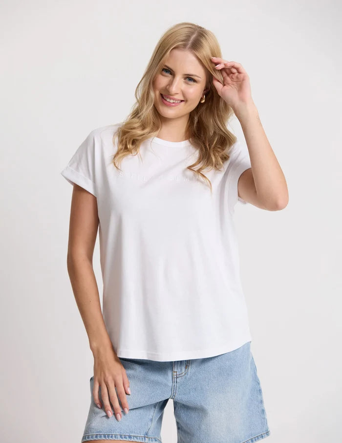 STELLA & GEMMA T SHIRT SOHO CUFF WHITE