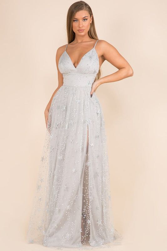 Stella Maxi Dress in Silver