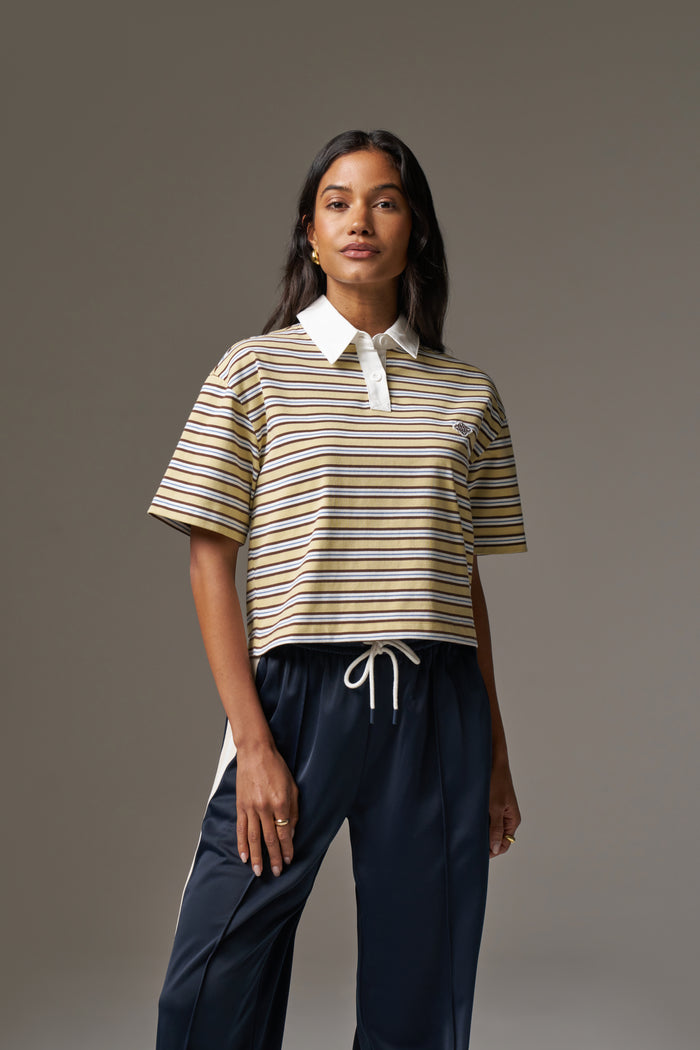 STRIPED POLO TEE - YELLOW