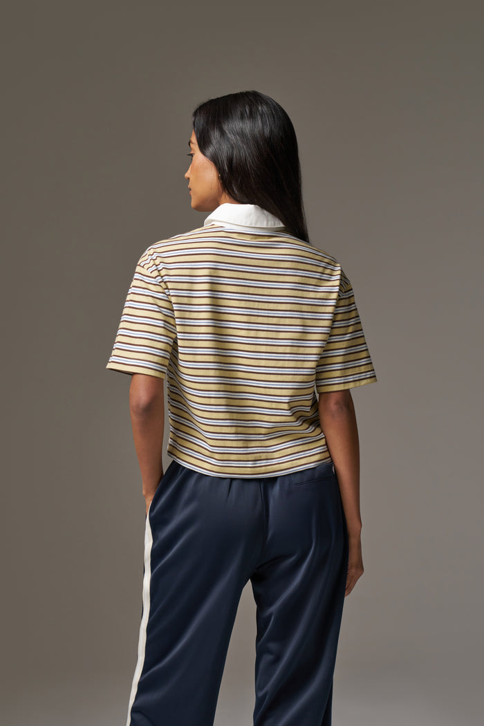 STRIPED POLO TEE - YELLOW