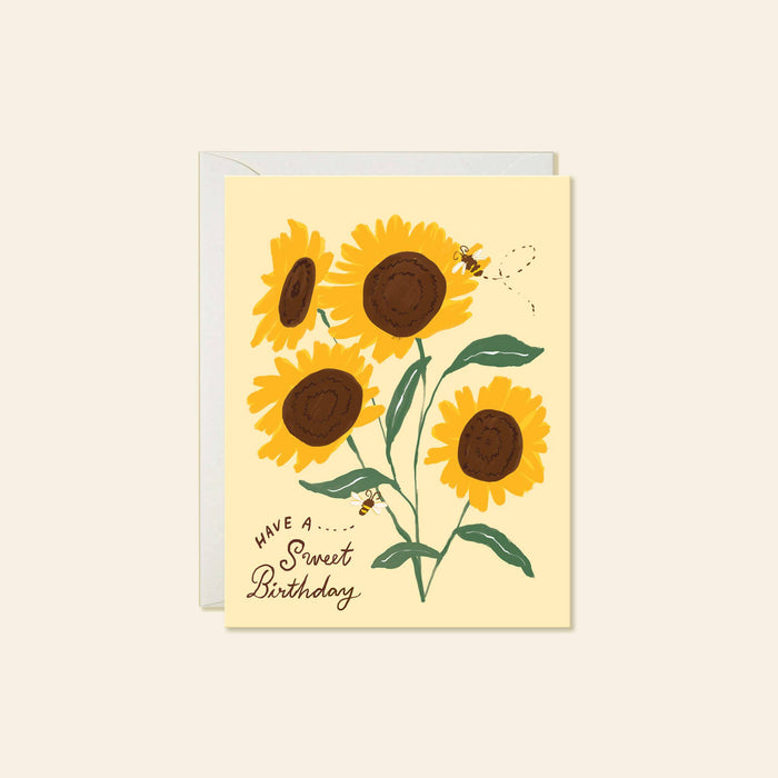 Sunflower Birthday – Floral Sunflower Birthday Card - Wee Bee Baby Boutique