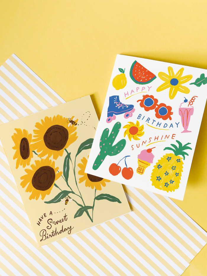 Sunflower Birthday – Floral Sunflower Birthday Card - Wee Bee Baby Boutique