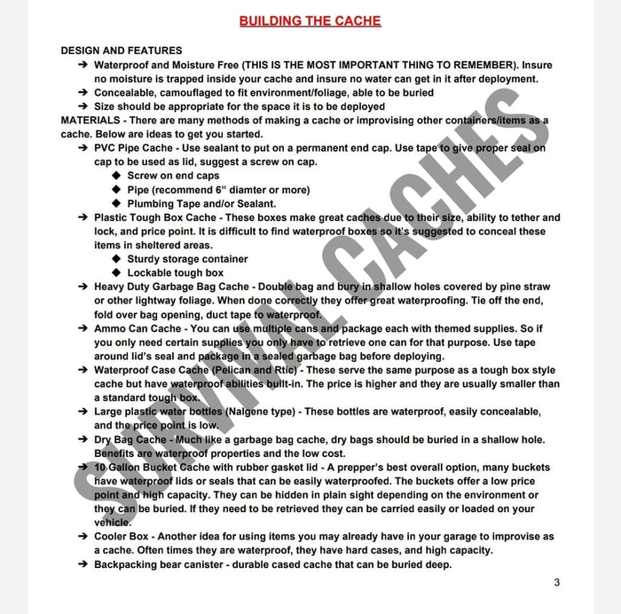 Survival Caches - Survival Caches (SHTF Deployment Guide)