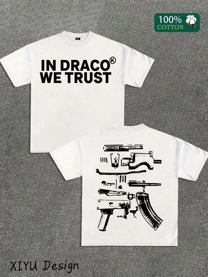 SXV A High-Quality Men's Street T-Shirt, Which We Trust In Draco, Is Printed On Both Sides