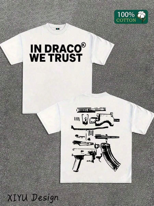 SXV A High-Quality Men's Street T-Shirt, Which We Trust In Draco, Is Printed On Both Sides