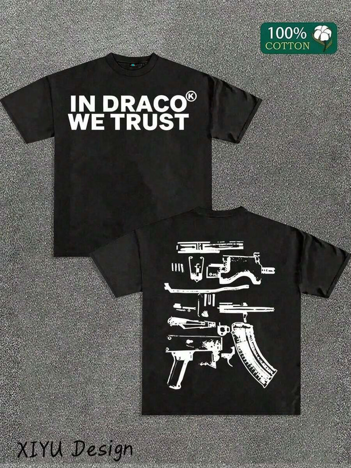 SXV A High-Quality Men's Street T-Shirt, Which We Trust In Draco, Is Printed On Both Sides