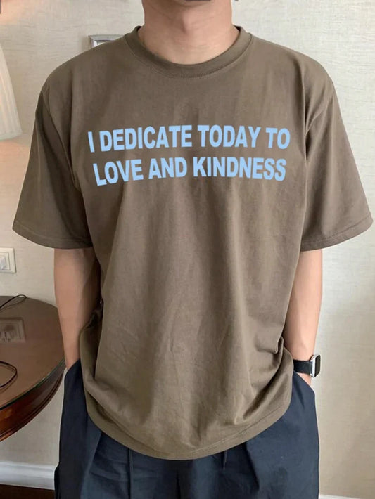 SXV Crew Neck Short Sleeve Casual Basic Letter Slogan Printed T-Shirt