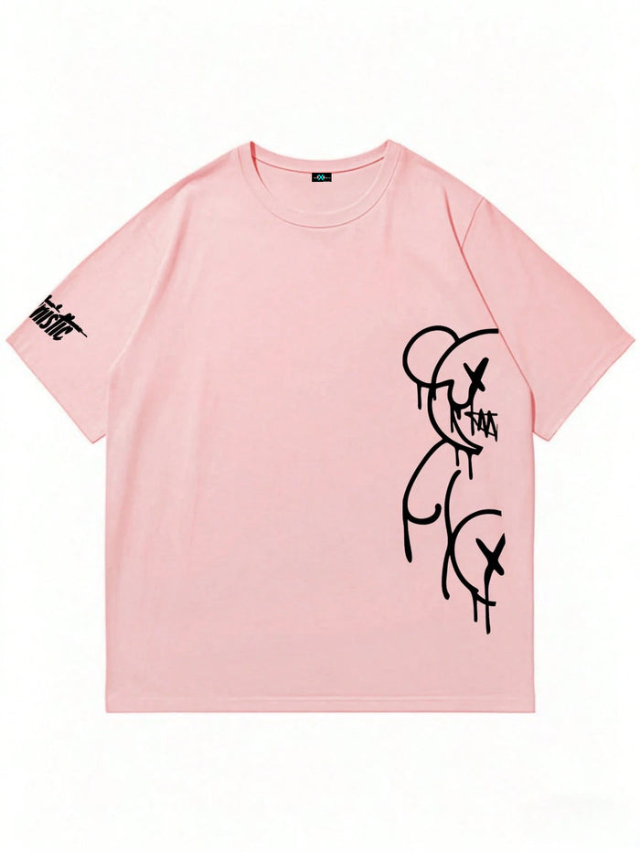 SXV Men's Casual Versatile Simple Printed Element Short Sleeve T-Shirt
