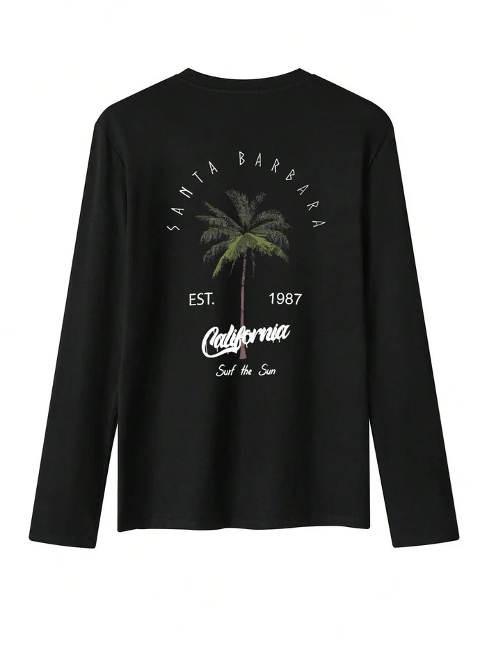 SXV 'surf the sun' Printed Cool Aesthetic Oversized Full Sleeves Baggy T-shirt