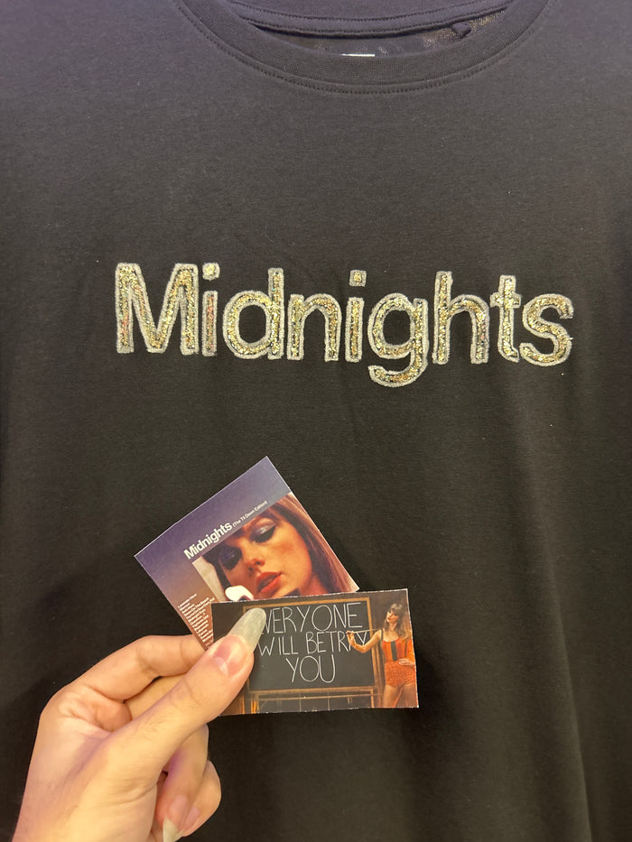 Taylor Swift 'Midnights' Handpainted Black T-shirt