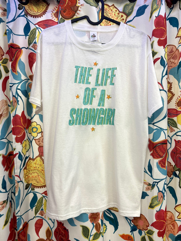 Taylor Swift 'The Life of a Showgirl' White Handpainted T-shirt