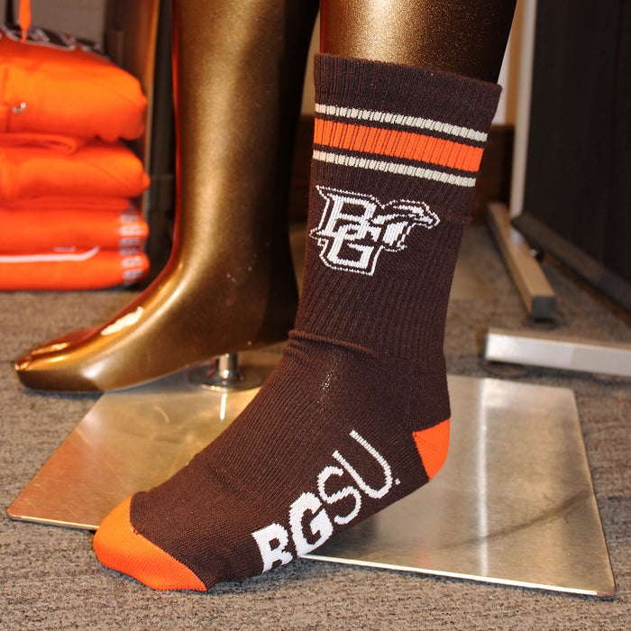 TCK Peekaboo BGSU Bottom Throwback Crew Sock