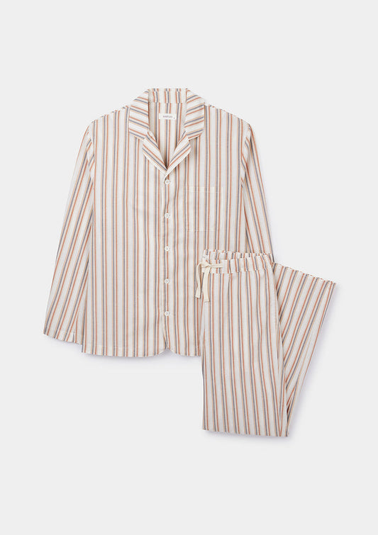 Terracotta Stripe Cotton Pyjamas, Pyjamas - SIRPLUS