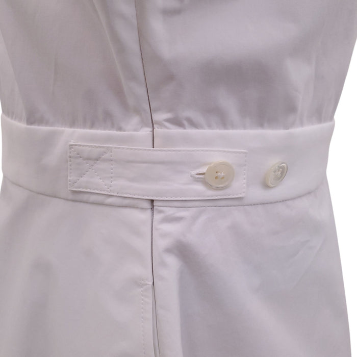 THOM BROWNE WHITE POPLIN A-LINE DRESS - SIZE 46
