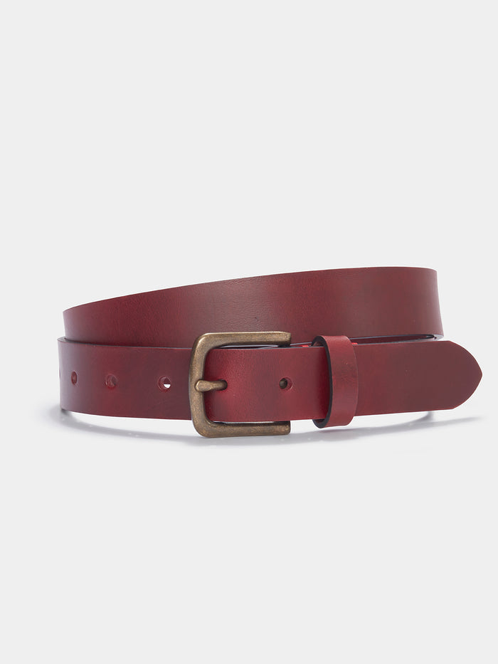 Aubin Oxblood Thorn Leather Belt | Belts