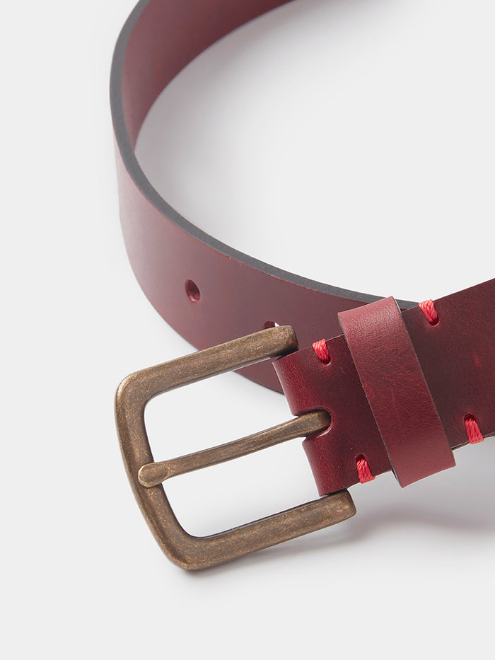 Aubin Oxblood Thorn Leather Belt | Belts