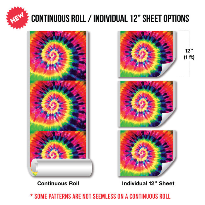 Tie Dye Puff Patterned HTV (18.5" x 12")