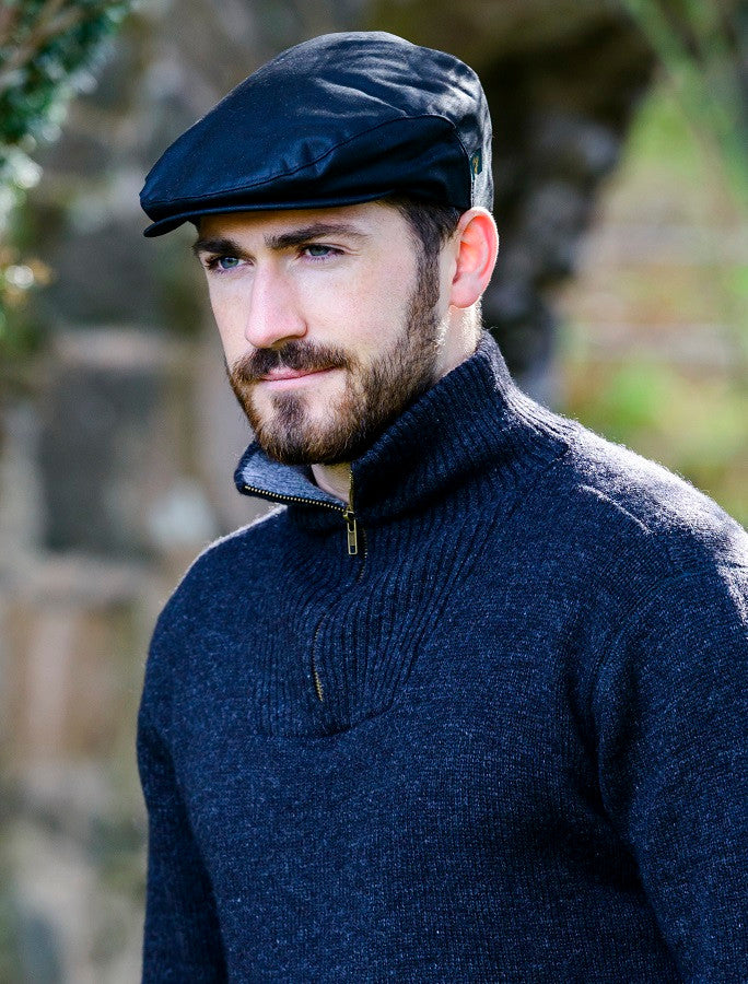 Trinity Wax Flat Cap - Black #color_black
