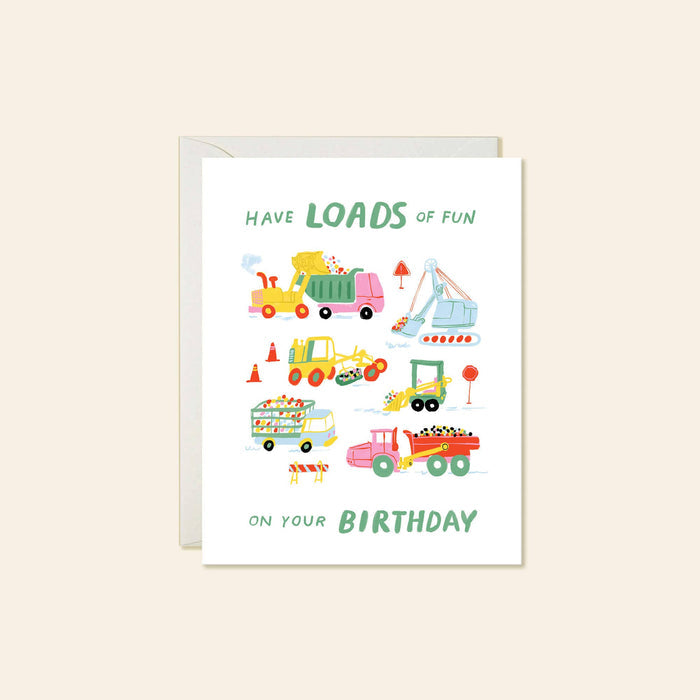 Truck Loads of Fun – Kids Birthday Card for Truck Lovers - Wee Bee Baby Boutique