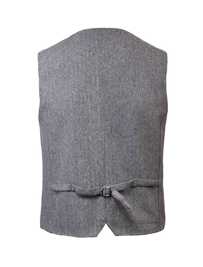 Grey Tweed Herringbone Irish Waistcoat #color_grey