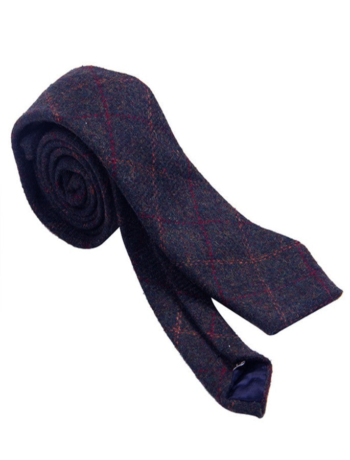 Tweed Neck Tie- Blue Box Check #color_blue-box-check