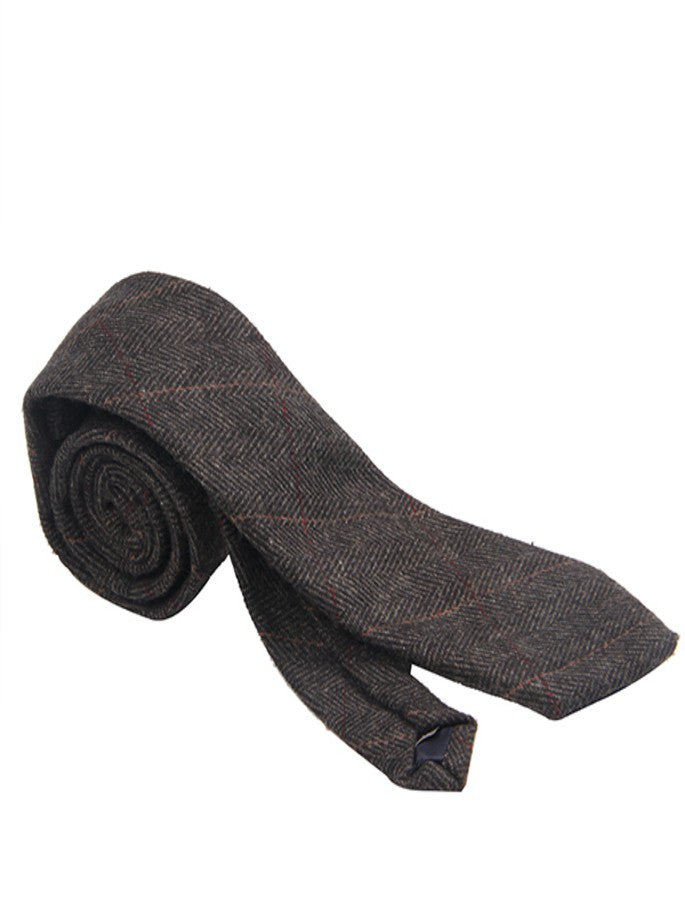 Tweed Neck Tie- Dark Grey Herringbone #color_dark-grey-herringbone