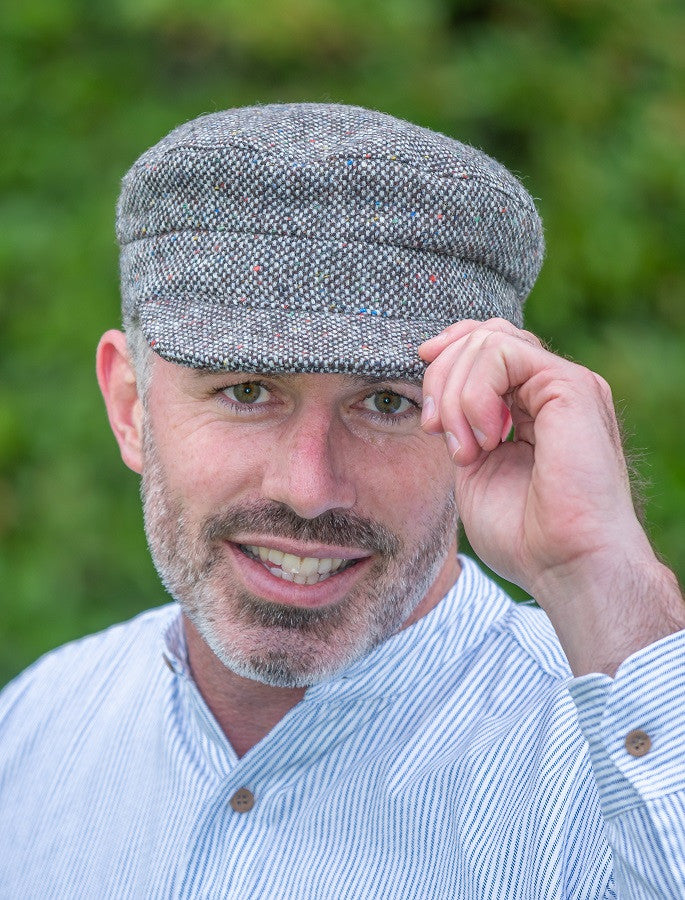 Tweed Skipper Cap- Granite Grey Salt & Pepper #color_granite-grey-salt-pepper