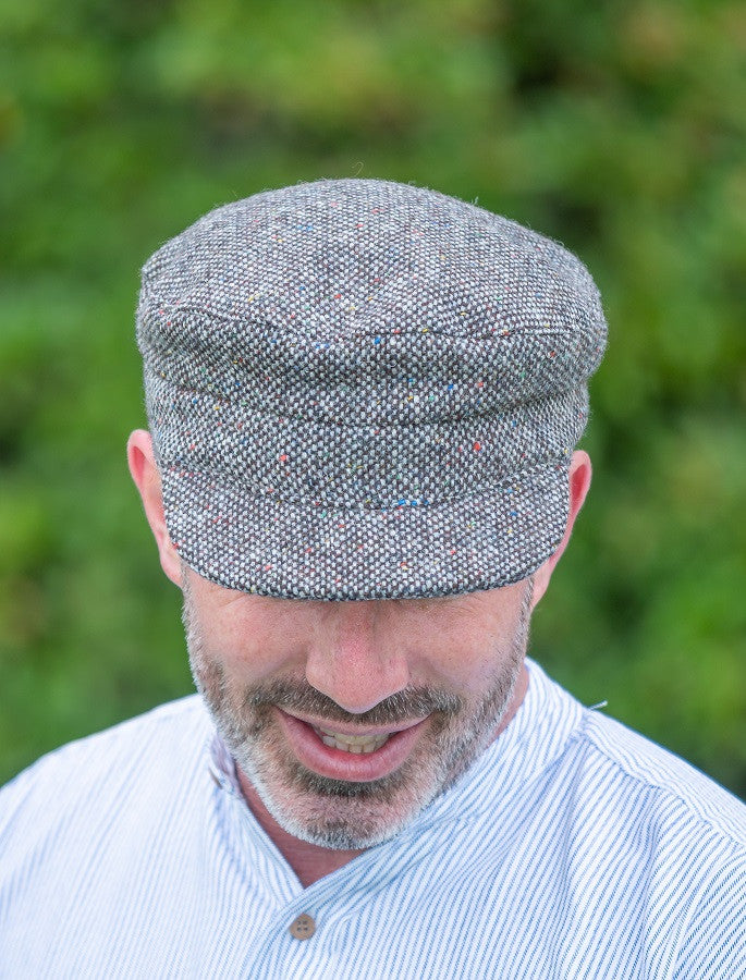 Tweed Skipper Cap- Granite Grey Salt & Pepper #color_granite-grey-salt-pepper