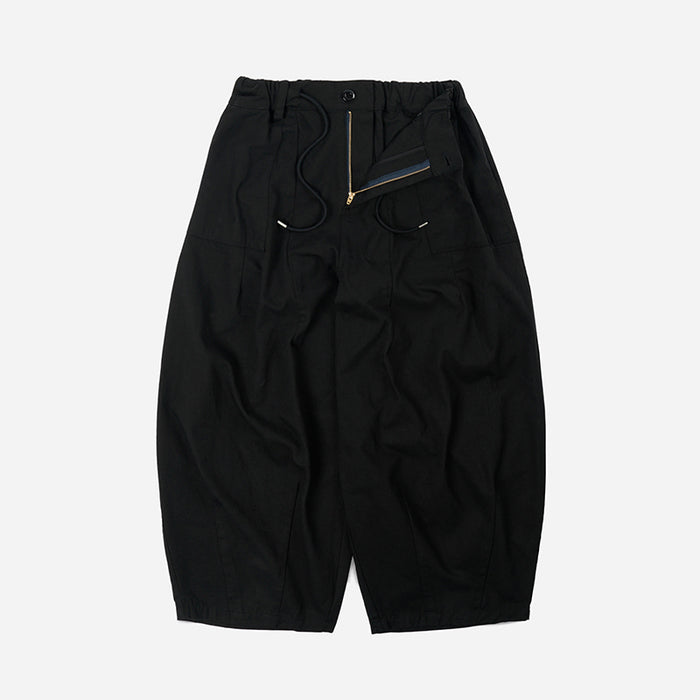TWILL BALLOON PANTS - BLACK