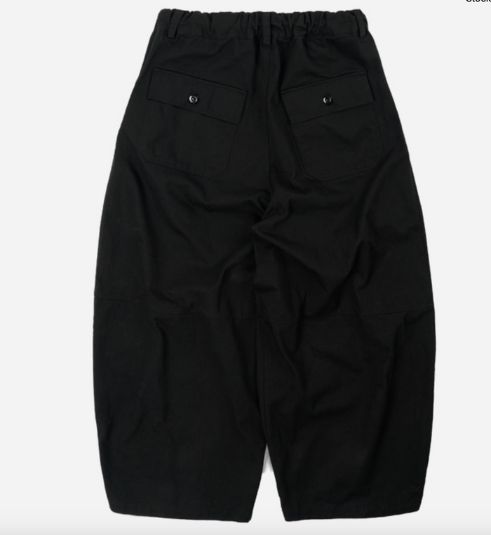 TWILL BALLOON PANTS - BLACK