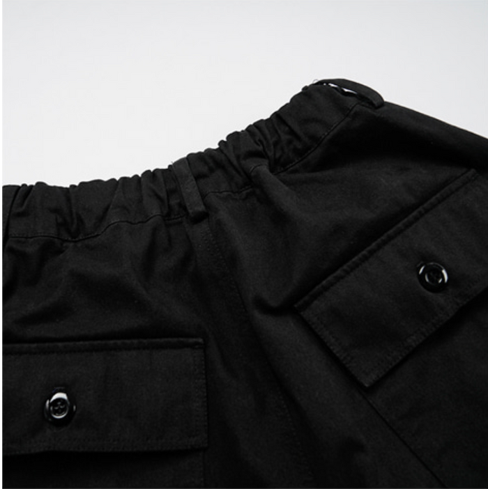 TWILL BALLOON PANTS - BLACK