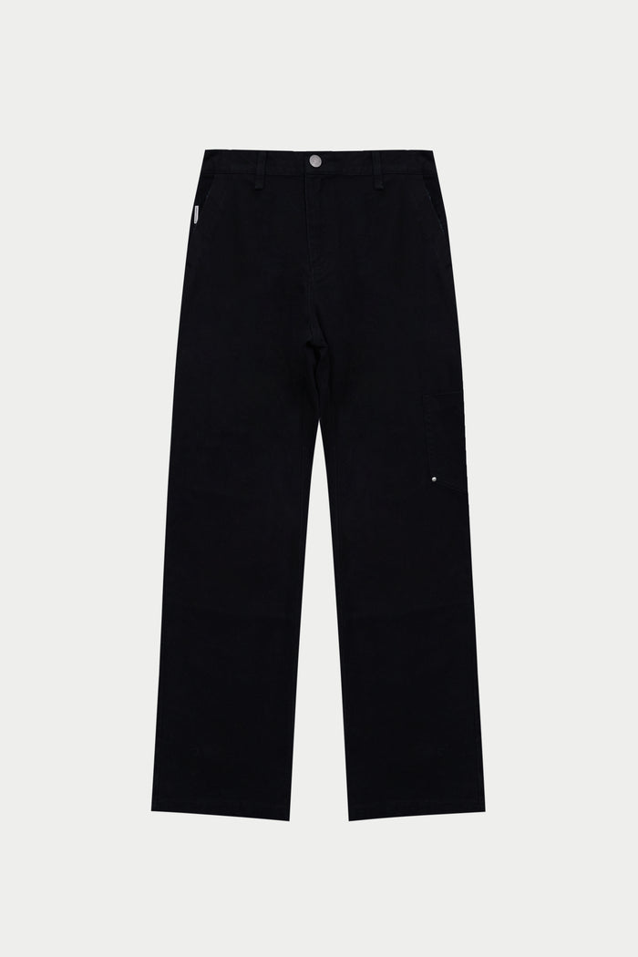 TWILL DOUBLE PATCH TROUSER - WASHED BLACK