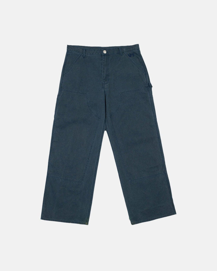 V1 DOUBLE KNEE PANTS STONE WASHED SLATE BLUE - COLD CULTURE
