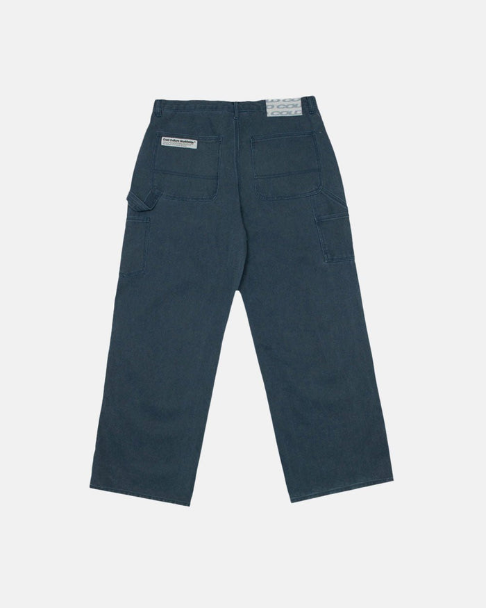 V1 DOUBLE KNEE PANTS STONE WASHED SLATE BLUE - COLD CULTURE