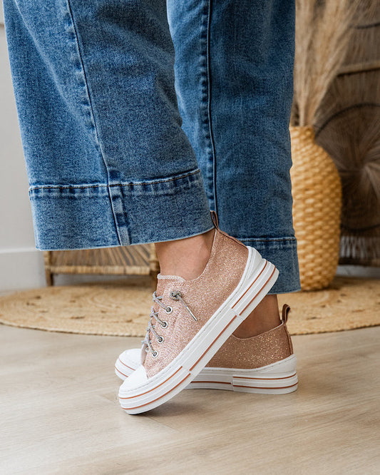 Very G Aman Glitter Snearkers - Rose Gold Very G