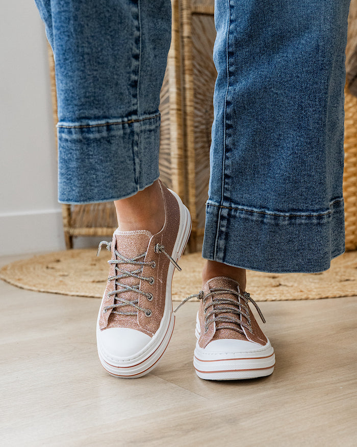Very G Aman Glitter Snearkers - Rose Gold Very G