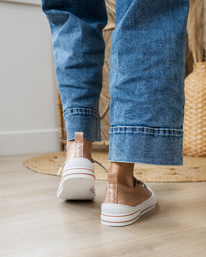 Very G Aman Glitter Snearkers - Rose Gold Very G