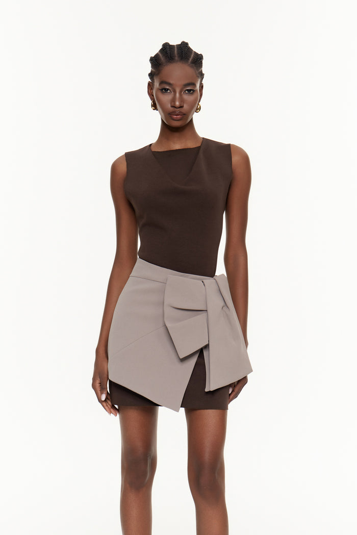 Wangi Sleeveless Bow Mini Dress