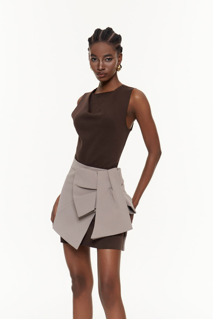 Wangi Sleeveless Bow Mini Dress