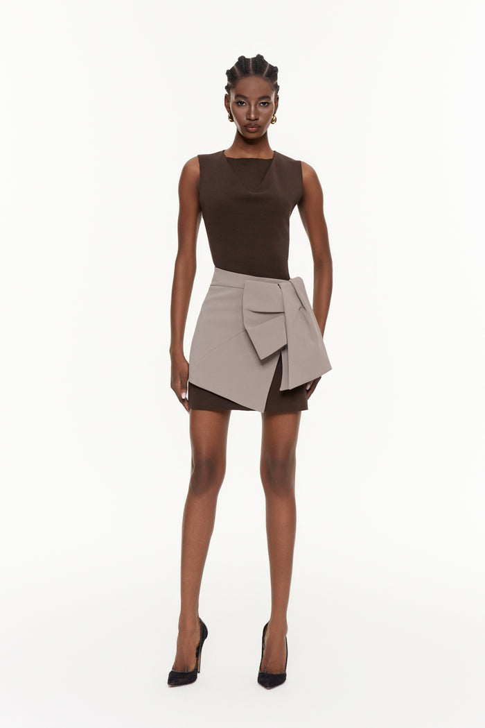 Wangi Sleeveless Bow Mini Dress