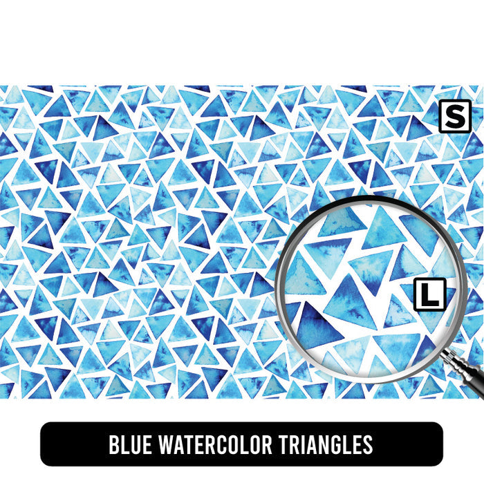 Blue Watercolor Triangles