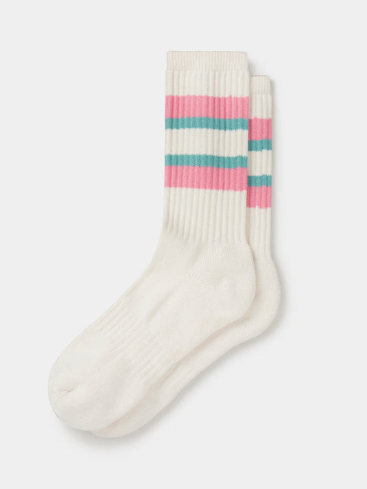 Aubin Pink/Green Stripe Whinby Sport Sock | Socks