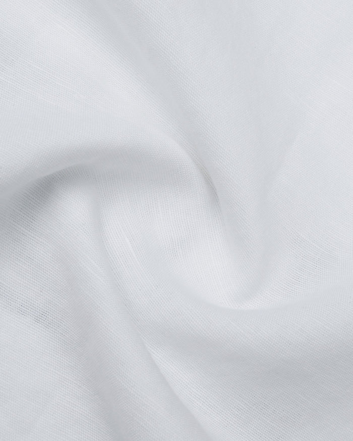 White Linen Solid Shirt - Cleo