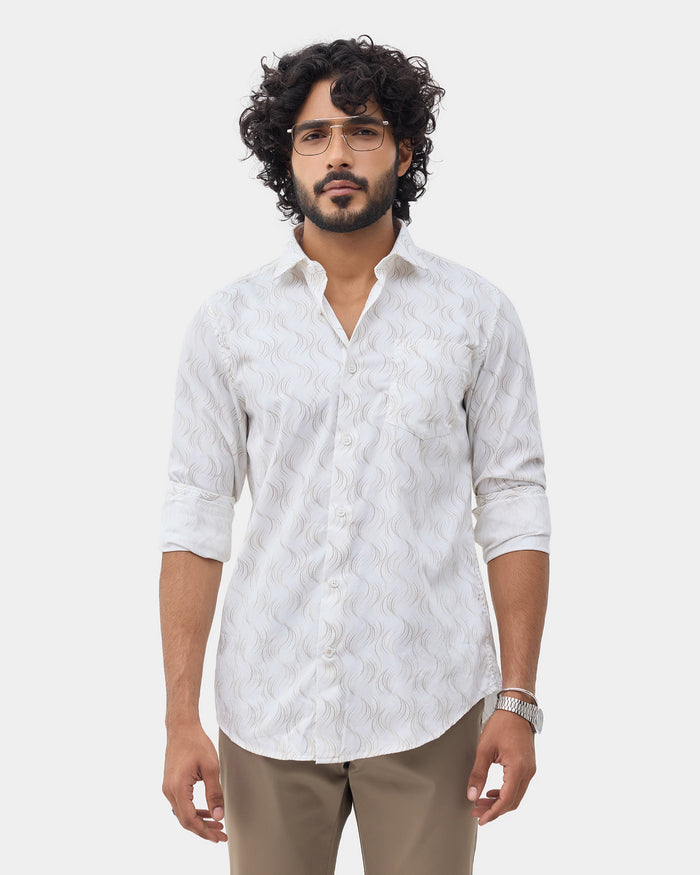 LONG SLEEVE INDIA FIT ALL OVER PRINT SHIRT