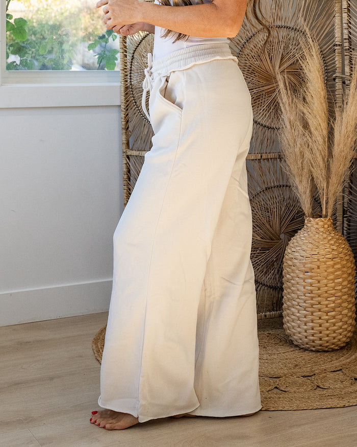 Wide Leg Lounge Pants - Sand Beige Zenana